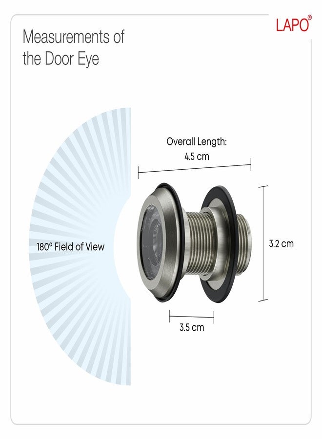 LAPO Door Eye Viewer with 180 Degree Wide Angle - Peephole for Front Door Security, Matte Finish (Pack of 1) - Image 4